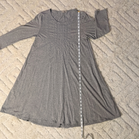 Mododoc Gray Rayon Blend Shift Dress 3/4 Sleeve, Small - Picture 7 of 7